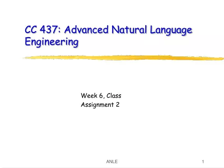 cc 437 advanced natural language engineering