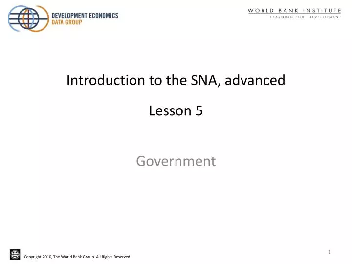 introduction to the sna advanced lesson 5