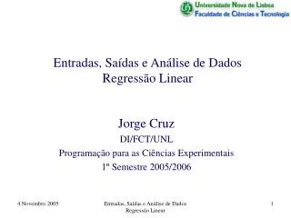 entradas sa das e an lise de dados regress o linear