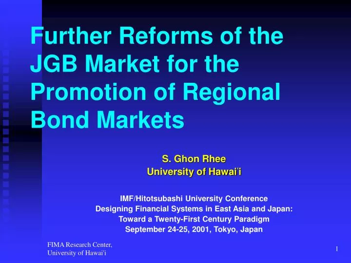 further reforms of the jgb market for the promotion of regional bond markets