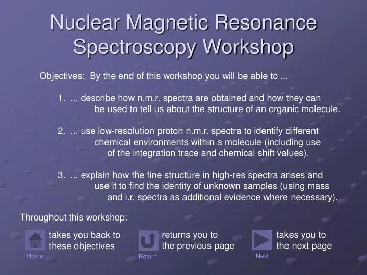 nuclear magnetic resonance spectroscopy workshop