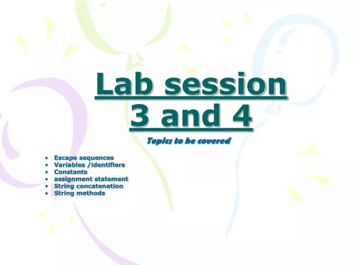 lab session 3 and 4