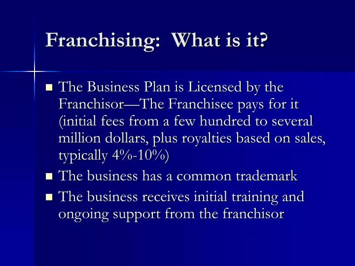 franchising what is it