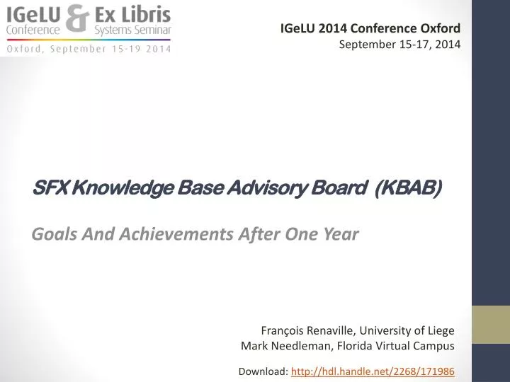sfx knowledge base advisory board kbab