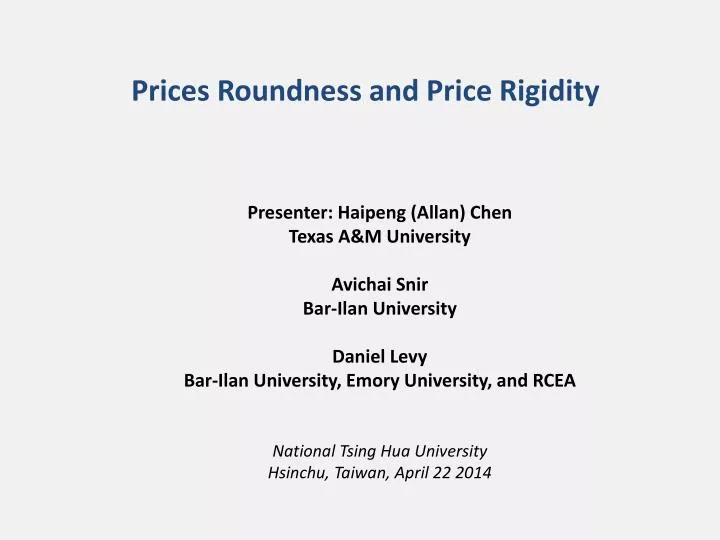 prices roundness and price rigidity