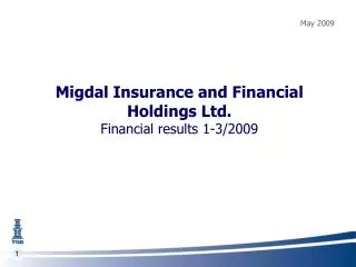 Migdal Insurance and Financial Holdings Ltd. Financial results 1-3/2009