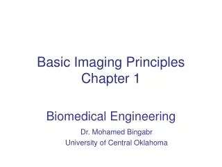 Basic Imaging Principles Chapter 1