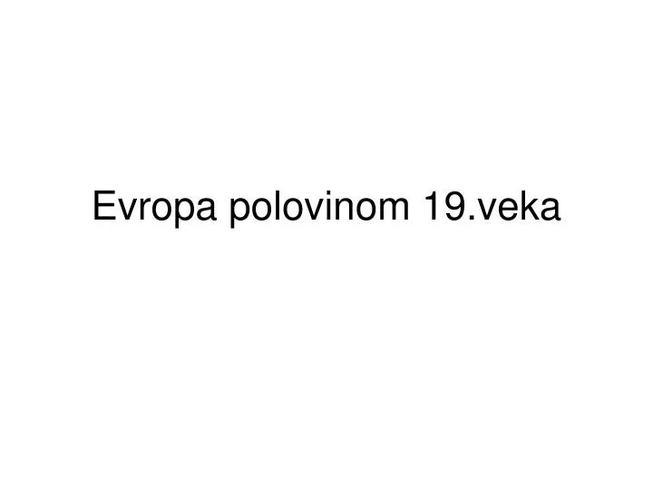 evropa polovinom 19 veka