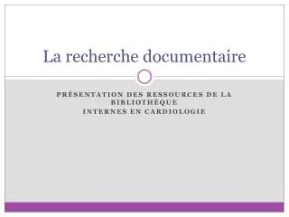 la recherche documentaire