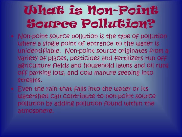 what is non point source pollution
