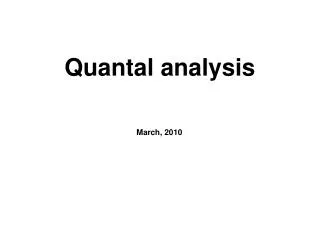Quantal analysis
