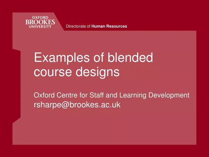 examples of blended course designs