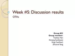 Week #5: Discussion results