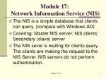 Module 17: Network Information Service (NIS) - slide 1