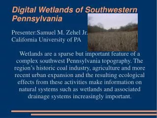 Digital Wetlands of Southwestern Pennsylvania