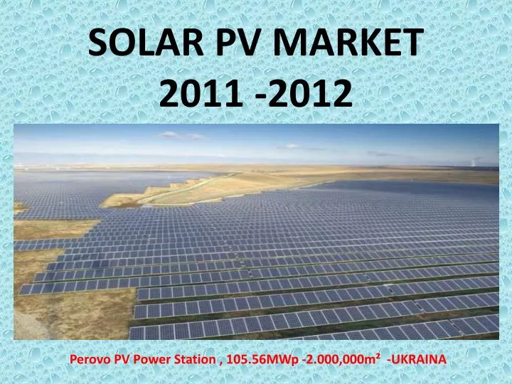 solar pv market 2011 2012