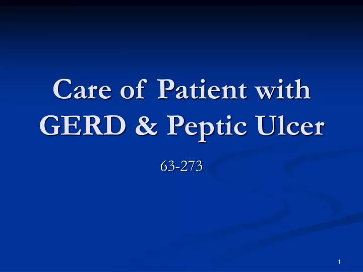 care of patient with gerd peptic ulcer