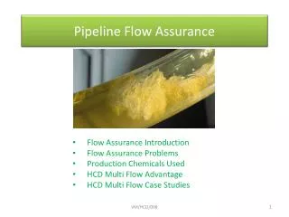 Pipeline Flow Assurance