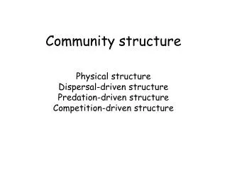 Community structure
