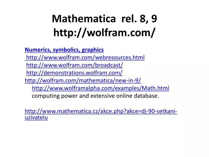 mathematica rel 8 9 http wolfram com