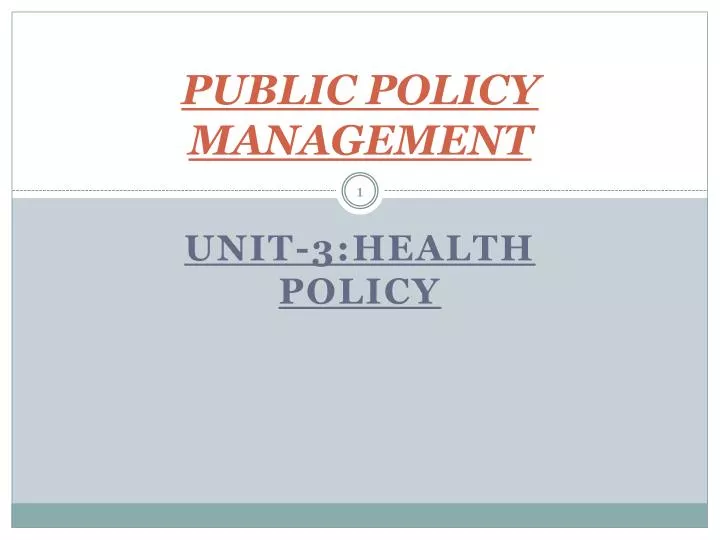 public policy management