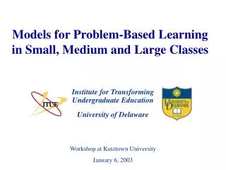 Models for Problem-Based Learning in Small, Medium and Large Classes