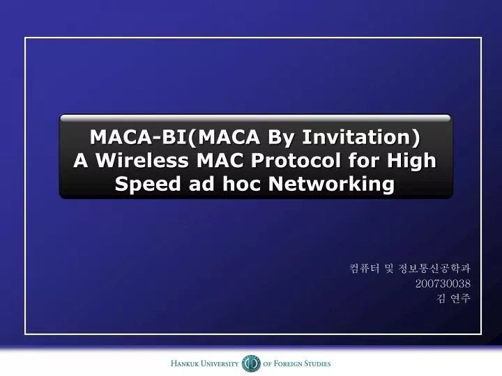 maca bi maca by invitation a wireless mac protocol for high speed ad hoc networking