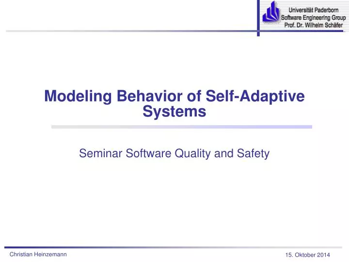 modeling behavior of self adaptive systems