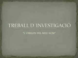 treball d investigaci