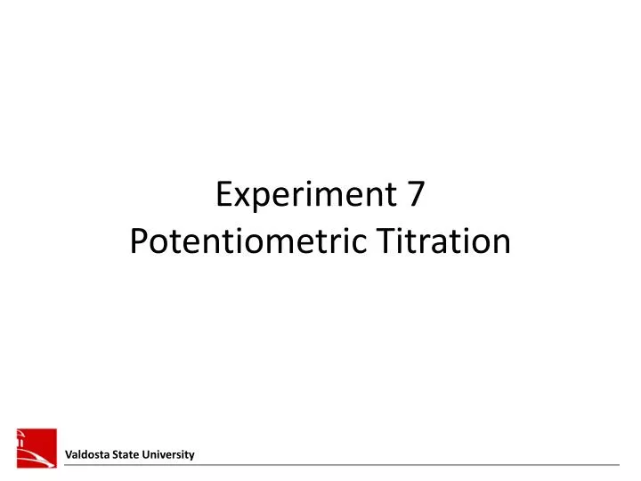 experiment 7 potentiometric titration
