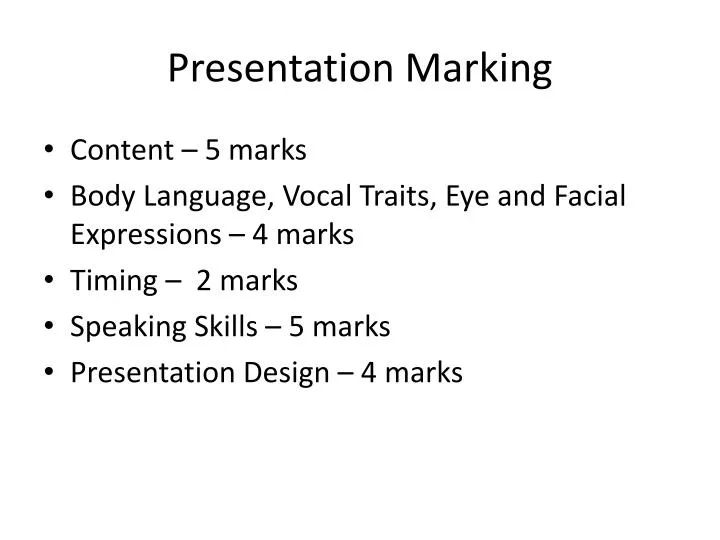 presentation marking