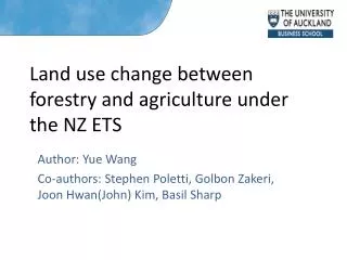 Land use change between forestry and agriculture under the NZ ETS