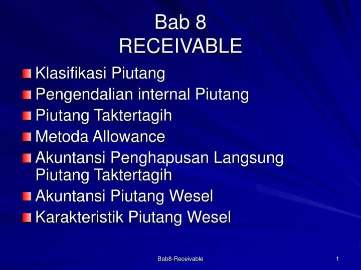 bab 8 receivable