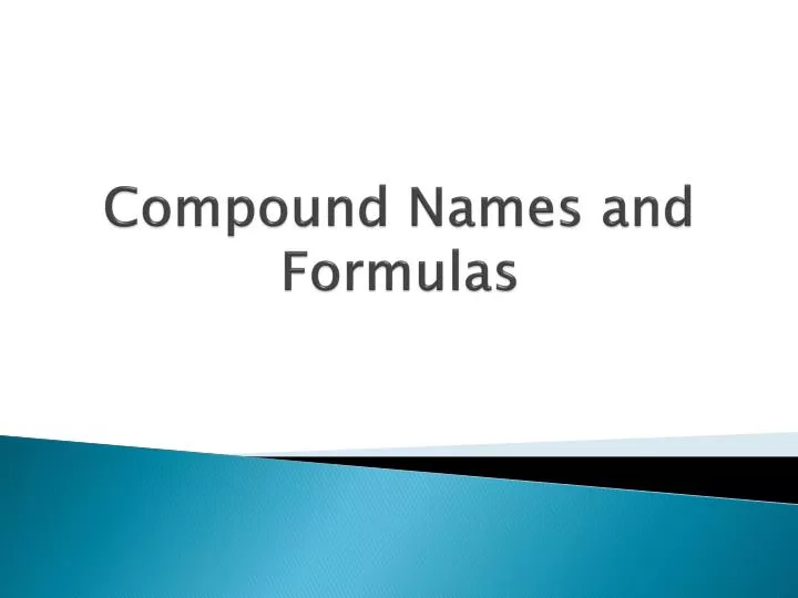 compound names and formulas