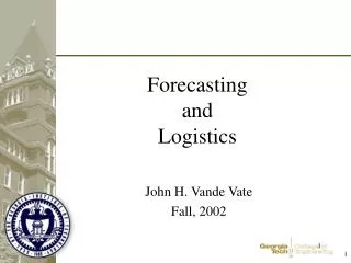 Forecasting and Logistics