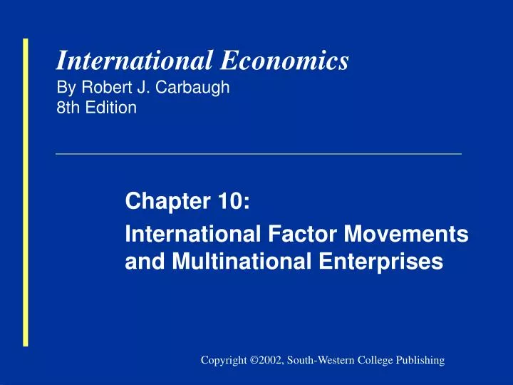 international economics by robert j carbaugh 8th edition