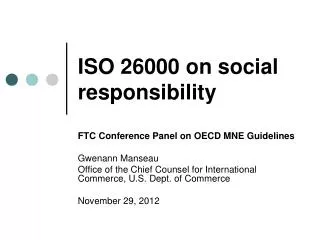 ISO 26000 on social responsibility