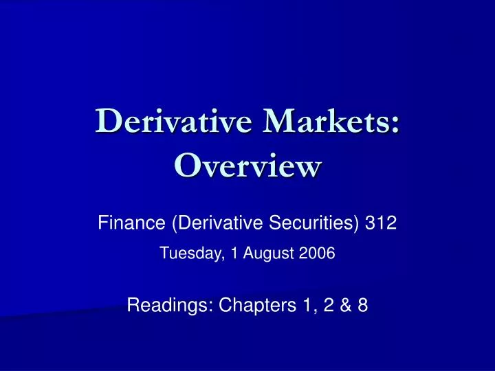 derivative markets overview