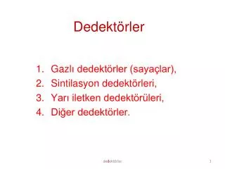 dedekt rler