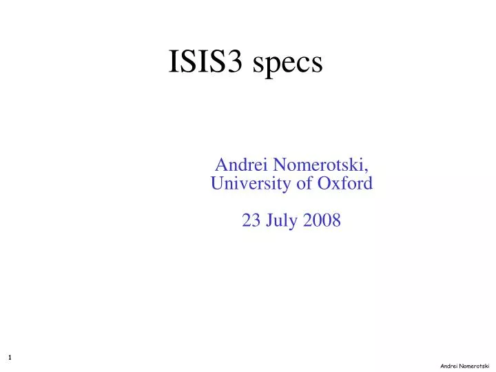 andrei nomerotski university of oxford 23 july 2008