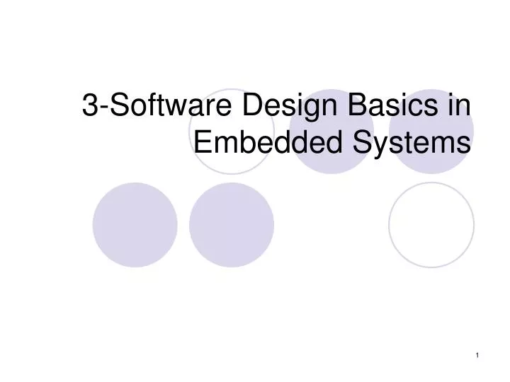3 software design basics in embedded systems