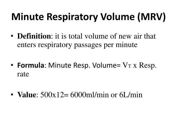 minute respiratory volume mrv