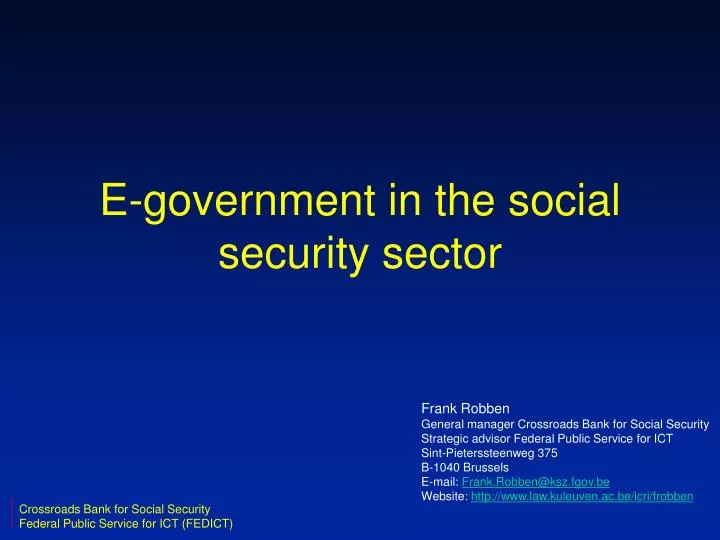 e government in the social security sector
