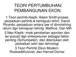 teori pertumbuhan pembangunan ekon