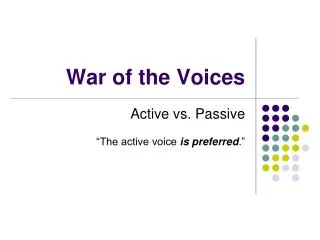 War of the Voices