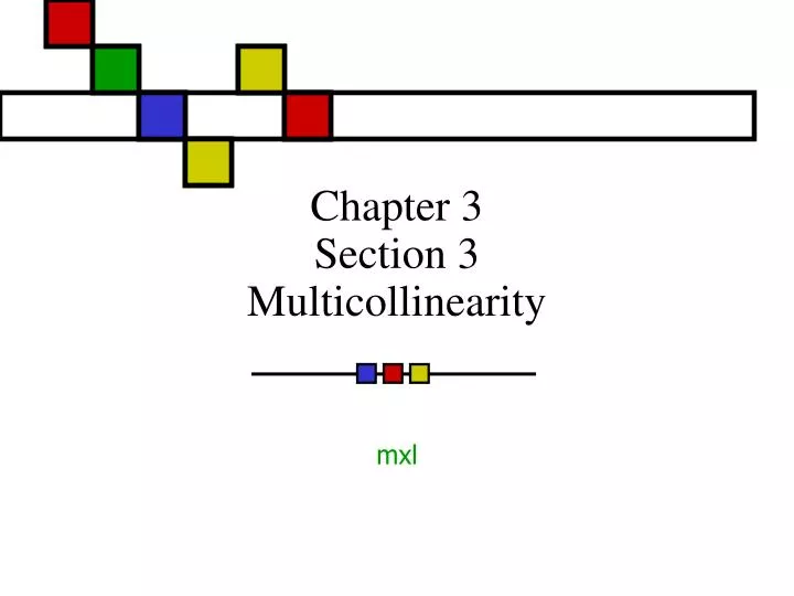 chapter 3 section 3 multicollinearity