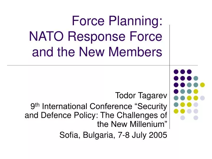 force planning nato response force and the new members