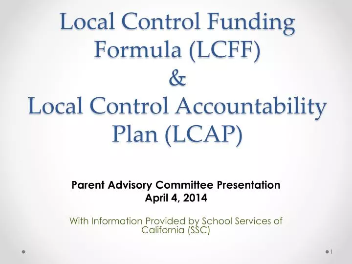 local control funding formula lcff local control accountability plan lcap