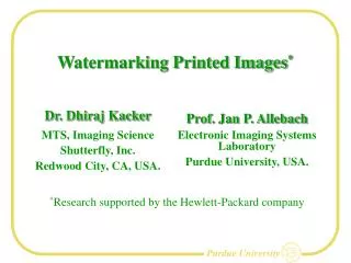 Watermarking Printed Images *