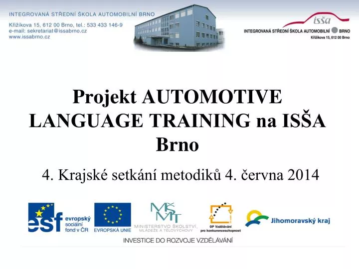 projekt automotive language training na is a brno